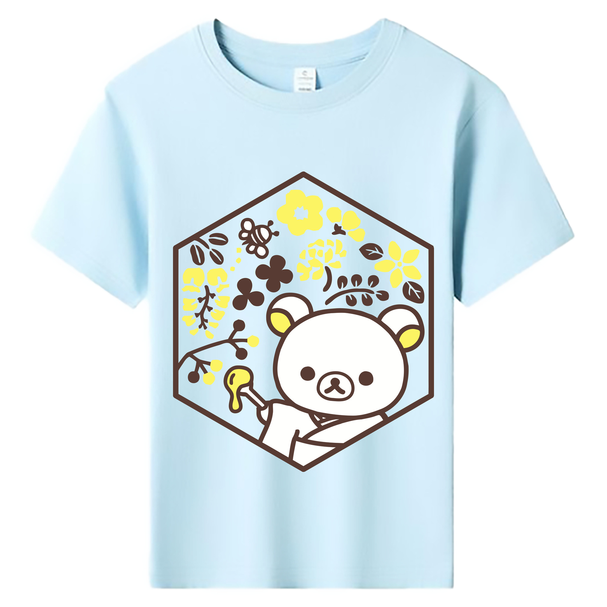 （画像用） リラックマ リラックマ キイロイトリ Rilakkuma Korilakkuma Kiiroitori 綿100％キッズTシャツ（フロントプリント）
